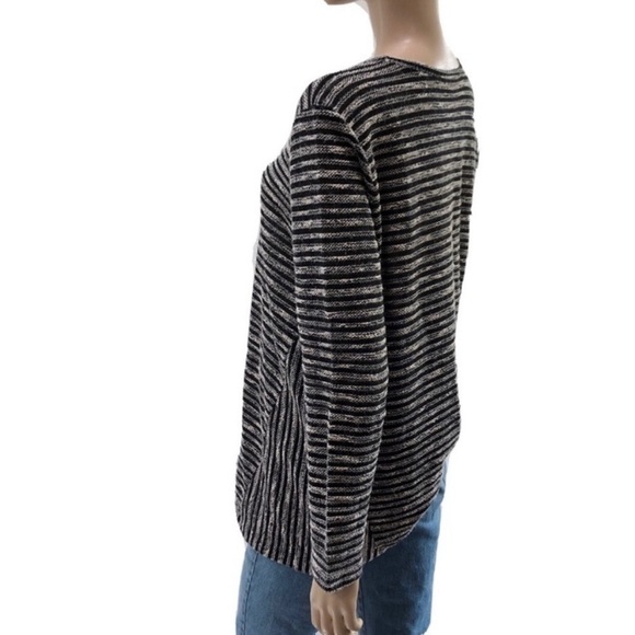 j.jill knit black & white stripes long sleeves sweatshirt - Picture 8 of 16
